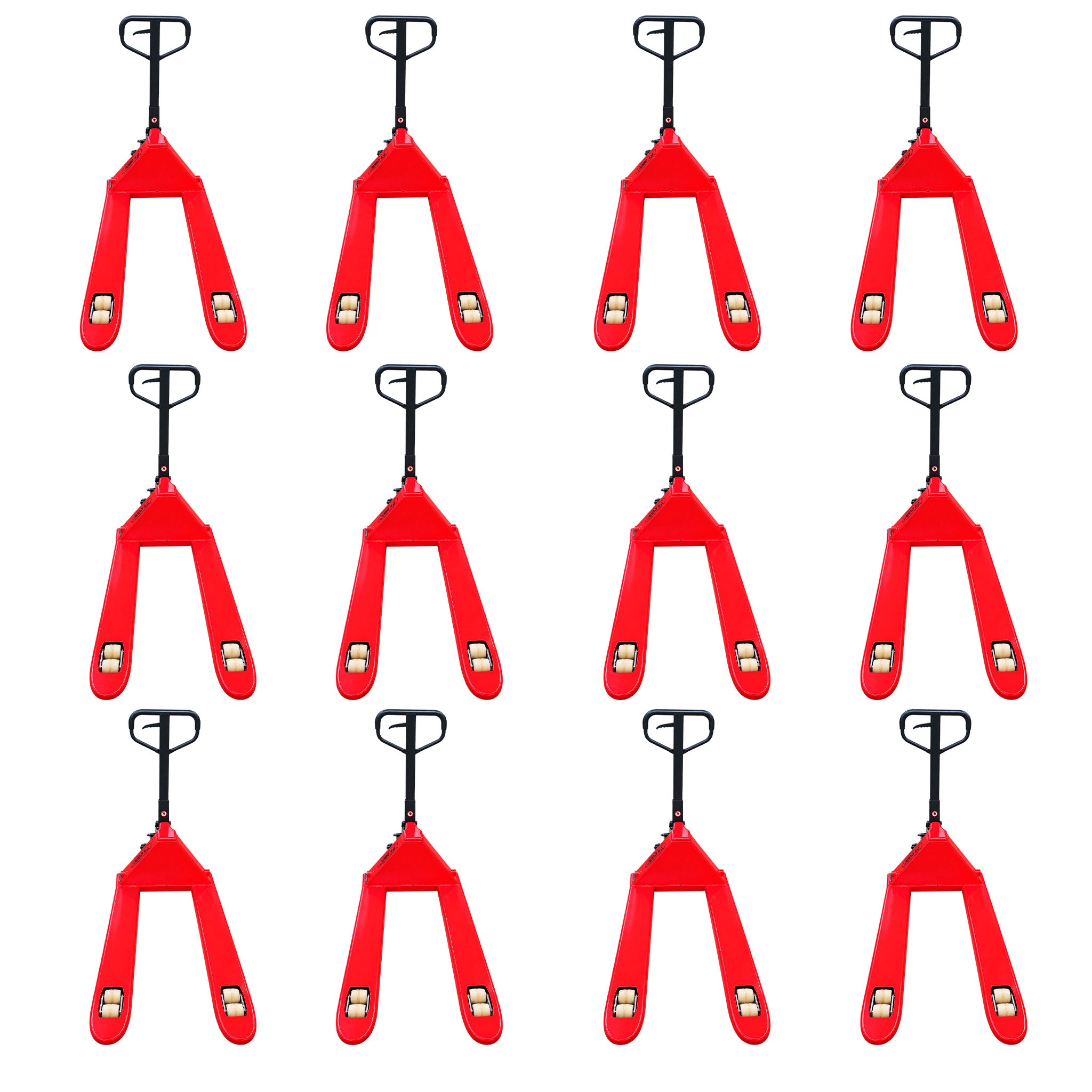Set logístico de 12 patines hidráulicos KT-OP-BF30/75 27X48-ST-12 | Carga de 3 toneladas | Sistema tándem | CARGA MC LANE