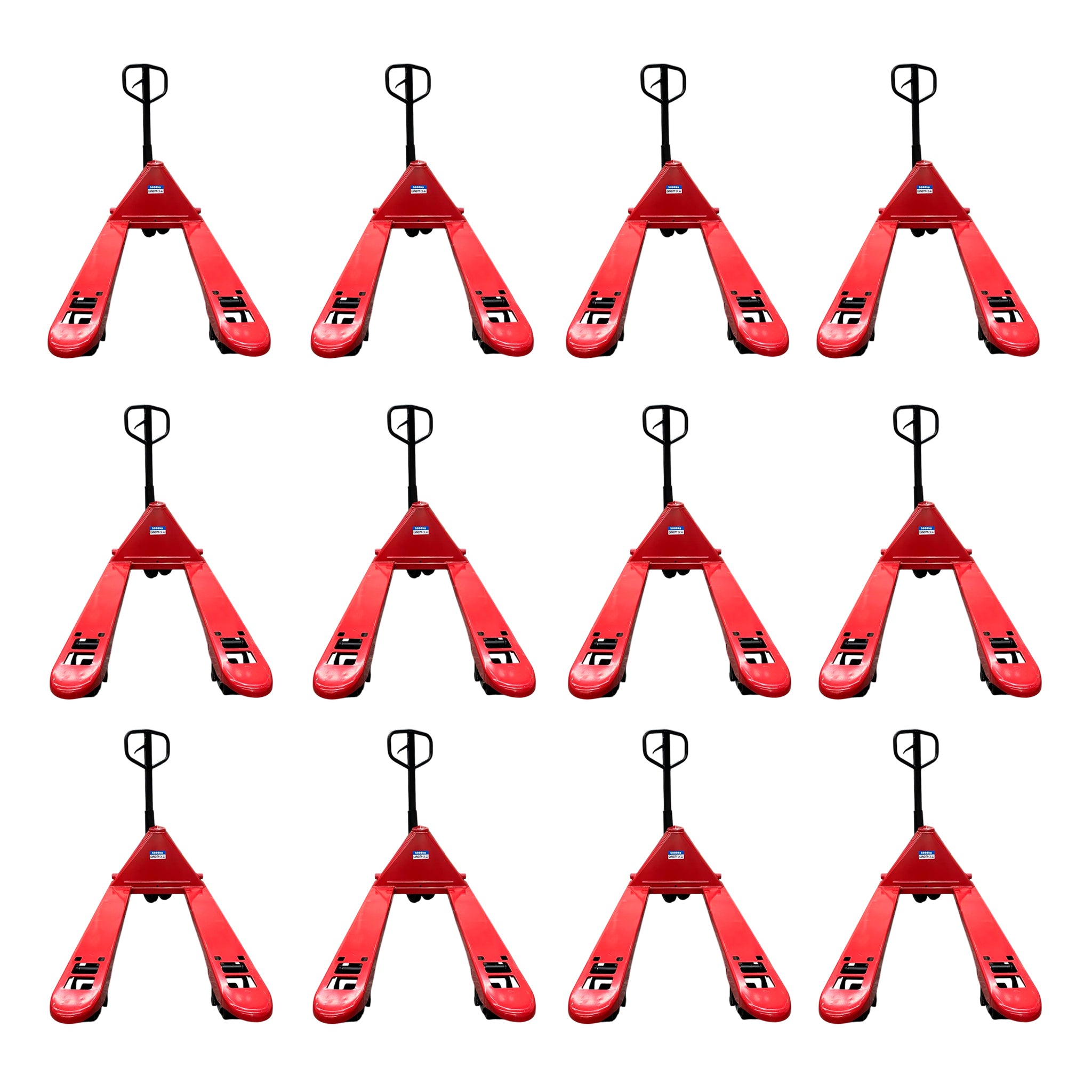 Set logístico de 12 patines hidráulicos KT-OP-SBA50 27X48CH-12 | Carga de 5 toneladas | Sistema tándem | CARGA MC LANE