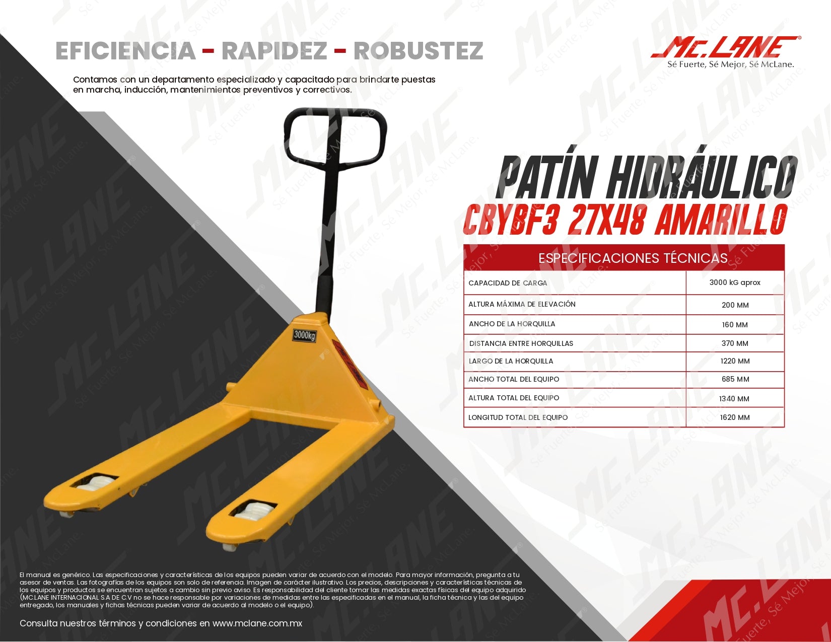 Set logístico de 2 pzas KT-CBYBF327X48-MESAPTS350 | Patín hidráulico 3 ton y Mesa elevadora 350 kg | CARGA MC LANE