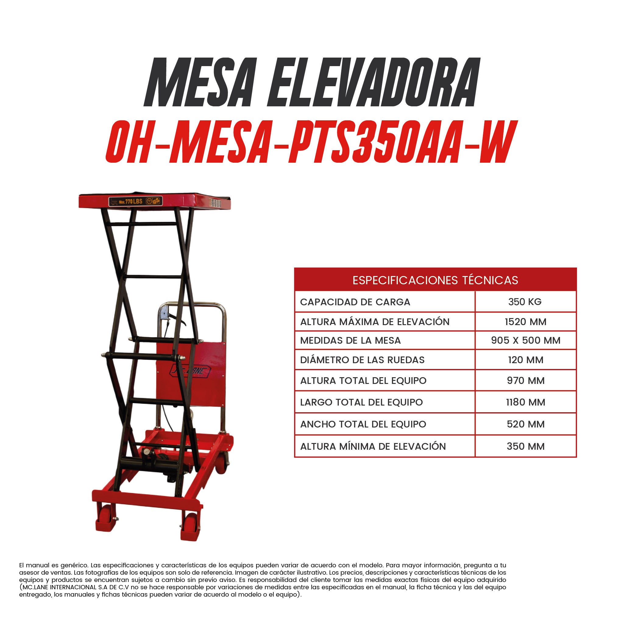 Set logístico de 2 pzas KT-CBYBF327X48-MESAPTS350 | Patín hidráulico 3 ton y Mesa elevadora 350 kg | CARGA MC LANE